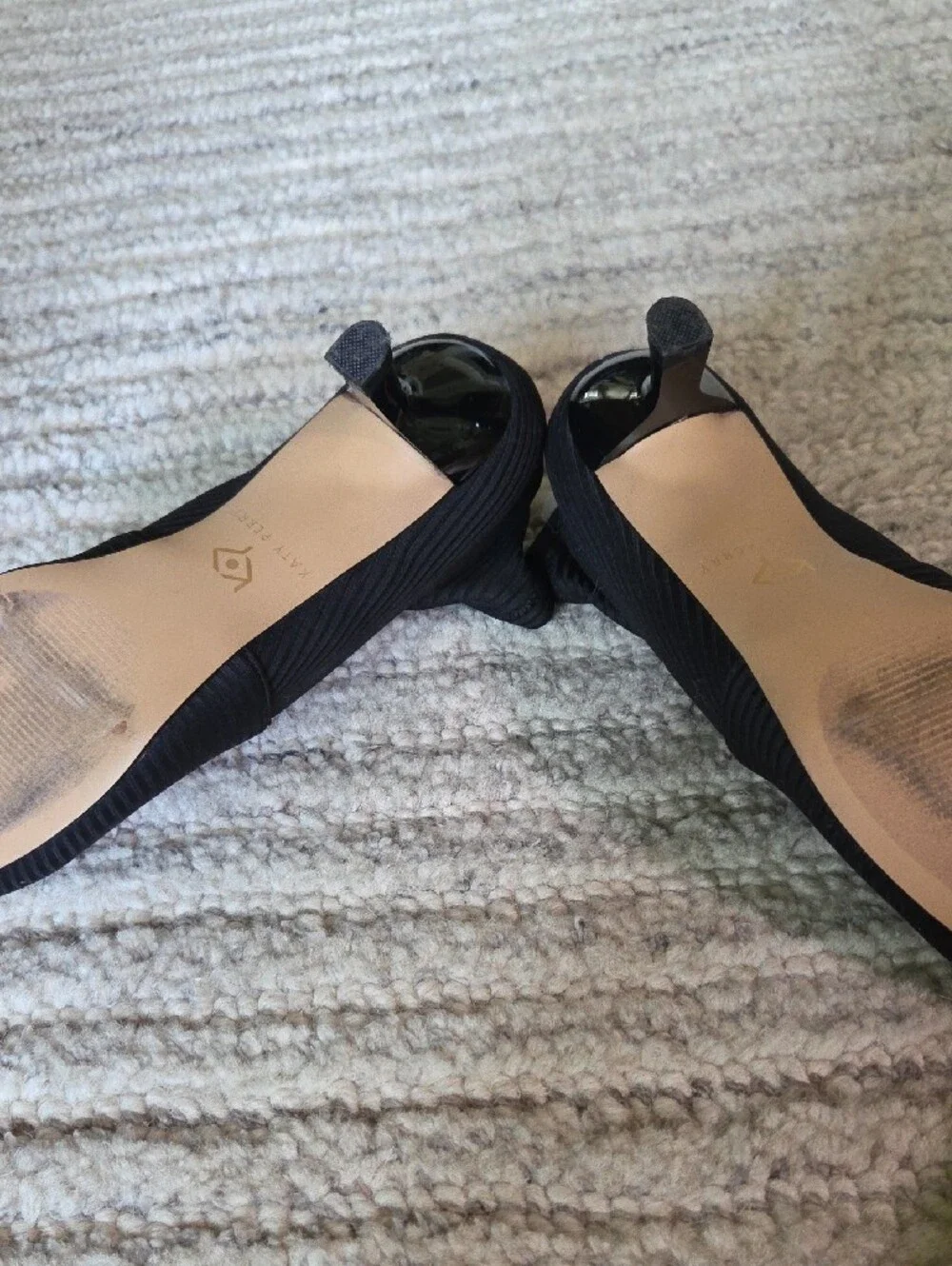 Katy Perry Collections Black Ribbed Stretch Ankle Booties